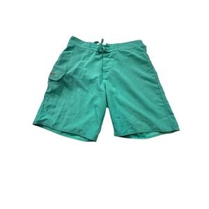 Hobie Board Shorts Mens Size 32 Green Swim‎ Trunks Surfing w/Utility Pocket EUC